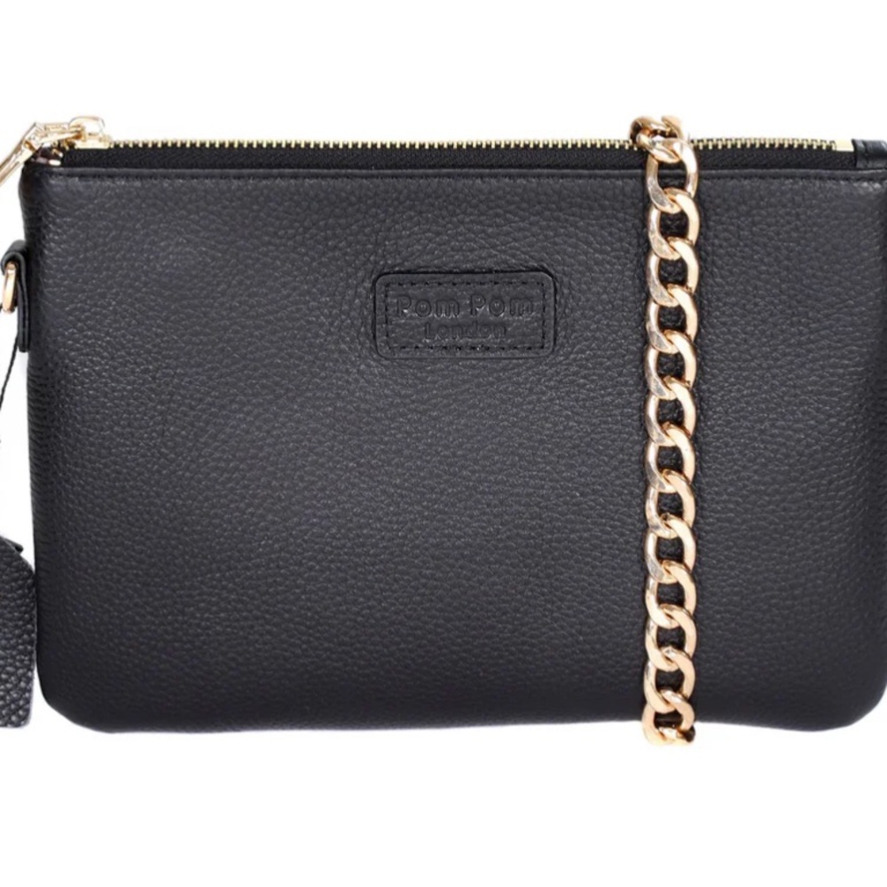 Black Leather Chain Bag